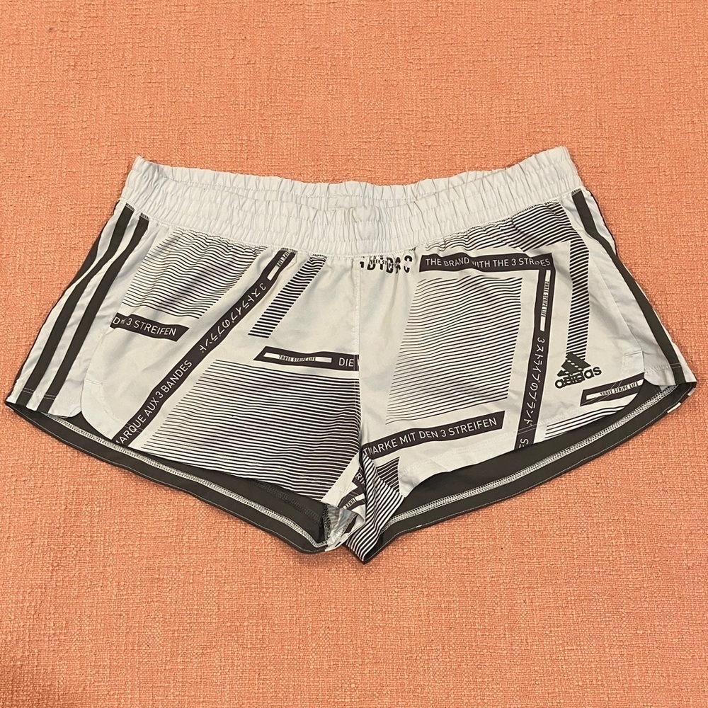 Adidas large Women's Graphic light blue & gray Athletic Shorts